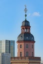 Frankfurt Saint Catherine Protestant Church tower aerial view Royalty Free Stock Photo