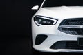 Close-up of white Mercedes-Benz CLA 200 Shooting Brake at IAA 2019, front view Royalty Free Stock Photo