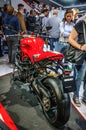 FRANKFURT - SEPT 2015: Ducati Streetfighter 848 presented at IAA Royalty Free Stock Photo