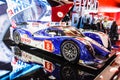 FRANKFURT - SEPT 21: Toyota TS030 Hybrid presented as world premiere at the 65th IAA (Internationale Automobil Ausstellung) on Se Royalty Free Stock Photo