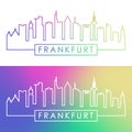 Frankfurt skyline. Colorful linear style.