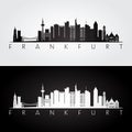 Frankfurt skyline and landmarks silhouette