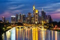 Frankfurt skyline with Main river skyscraper in Germany Royalty Free Stock Photo