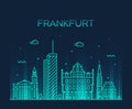 Frankfurt skyline vector illustration linear style