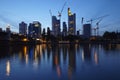 Frankfurt - Towers of the bigges bank companies at the evening