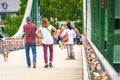 Frankfurt Um Main, Germany, July 21 2018. Thousands of love padlocks locked on the rail of Iron Bridge