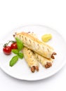 Frankfurter and puff pastry Royalty Free Stock Photo