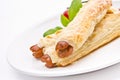 Frankfurter and puff pastry Royalty Free Stock Photo