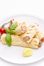 Frankfurter and puff pastry Royalty Free Stock Photo