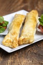 frankfurter in puff pastry Royalty Free Stock Photo