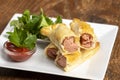 frankfurter in puff pastry Royalty Free Stock Photo