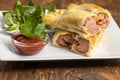 frankfurter in puff pastry Royalty Free Stock Photo