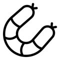 Frankfurter sausage icon, outline style