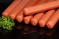 Frankfurter sausage (raw hot dog) Royalty Free Stock Photo