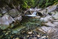 Franklin Falls Trail Denny Creek Flowing water and forest taken by slow Shutter Royalty Free Stock Photo
