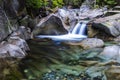 Franklin Falls Trail Denny Creek Flowing water and forest taken by slow Shutter Royalty Free Stock Photo