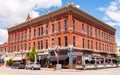 Franklin, Pennsylvania, USA 7/14/20 A large three story brick building that houses businesses and retail shops