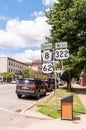 Franklin, Pennsylvania, USA 7/14/20 Traffic signs at Liberty and 12th streets