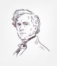 Franklin Pierce usa president vector sketch portrait