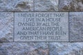 Franklin Roosevelt`s Monument and Famous Quote