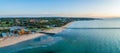 Frankston Yacht Club, footbridge and the pier at sunset. Royalty Free Stock Photo