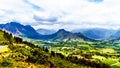 Franschhoek Valley in the Western Cape province of South Africa with its many vineyards that are part of the Cape Winelands