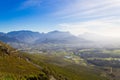 Franschhoek vineyard landscape, South africa panorama Royalty Free Stock Photo