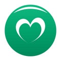 Frantic heart icon vector green