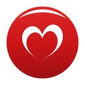 Frantic heart icon vector red