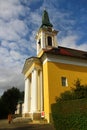 Frantiskovy Lazne, Czech Republic - September 30, 2023: Parish Church of the Exaltation of the Holy Cross in Frantiskovy Lazne, a Royalty Free Stock Photo