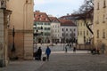 FrantiÃÂ¡kÃÂ¡nske nÃÂ¡mestie Franciscan plaza near Franciscan Church in city centre of Bratislava