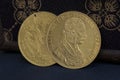 Franz Joseph I, Austro-Hungarian golden ducats from 1915 Royalty Free Stock Photo