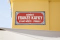 Franz Kafka - Franze Kafky Street Sign, Stare Mesto Neighborhood Royalty Free Stock Photo