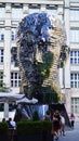 Franz Kafka`s head movable sculpture in Prague