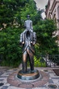 Franz Kafka`s statue in prague. Prague bronze statue of writer Franz Kafka,from sculptor Jaroslav Rona Royalty Free Stock Photo