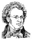 Franz Schubert, vintage illustration