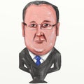 FranÃ¯Â¿Â½ois Hollande President of France Cartoon Royalty Free Stock Photo