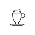 Frappe coffee cup line icon