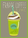 Frappe coffee with the flavor of lime