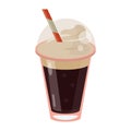 Frappe coffee straw take out container Royalty Free Stock Photo