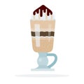 Frappuccino with chocolate sauce vector flat isolated