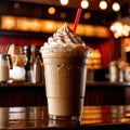 Frapuccino, ice blended coffee drink Royalty Free Stock Photo