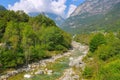 Frasco and Verzasca river, Verzasca valley, Ticino, Switzerland Royalty Free Stock Photo