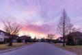 Beautiful Street view in the Residential Neighborhood Royalty Free Stock Photo