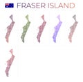 Fraser Island dotted map set.