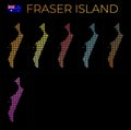 Fraser Island dotted map set.
