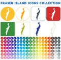 Fraser Island icons collection.
