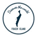 Fraser Island map in vintage discover the world.