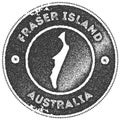 Fraser Island map vintage stamp.