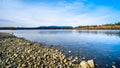The Fraser River on the shore of Glen Valley Regional Park near Fort Langley, British Columbia, Canada Royalty Free Stock Photo